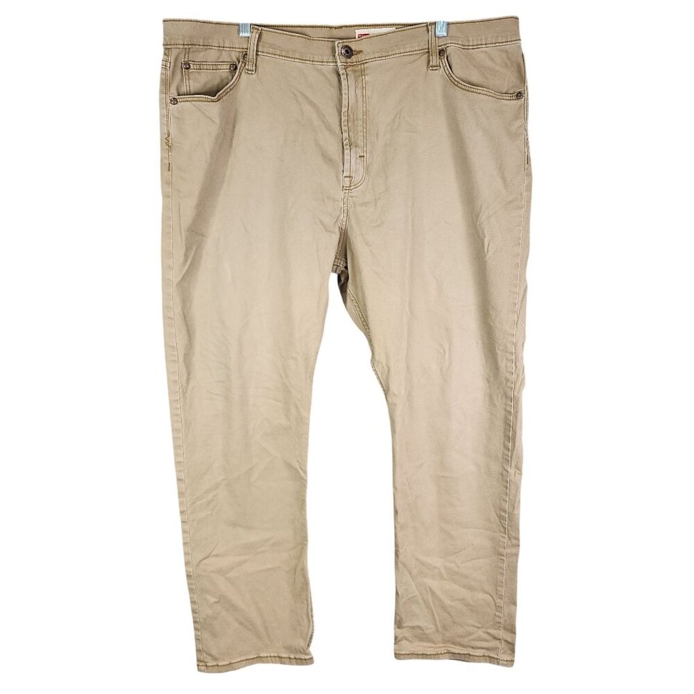 Mens Wrangler Slim Straight Khaki Pants Cotton Spandex Stretch Size 42x30